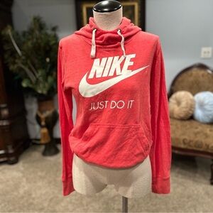 Women’s/juniors Nike cowl neck hoodie pink heathered size small